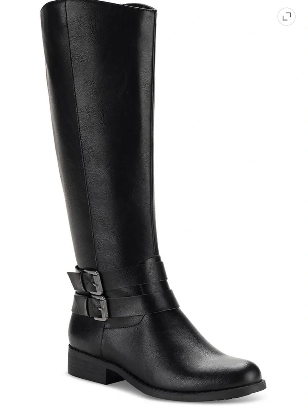 Style & Co. Maliaa Wide Calf Riding Boots Knee High Block Heel Black Sz 8